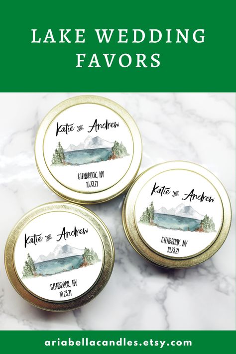 These lake favors for guests in bulk are a great option for Lake Tahoe brides! This scene is practically made just for you. Lake Wedding Favors, Destination Wedding Favors, Bulk Wedding Favors, Wedding Favor Ideas, Weddings By Color, Etsy Wedding Favors, Lake Tahoe Weddings, Rustic Wedding Favors, Tahoe Wedding