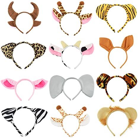 Cheetah Ears, Safari Party Favors, Leopard Ears, Giraffe Costume, Jungle Safari Party, Cat Ear Headband, Safari Theme Party, Party Hair Accessories, Halloween Headband