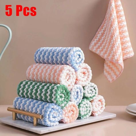 5pcs Microfibre Cleaning Cloths Dusters Car Bathroom Polish Towels Washing Rag DESCRIPTION Features: *High Quality: Using double-layer coral fleece, it is safe and durable, the cleaning effect is more efficient, and the oil removal ability is strong. *Scratch-free: Super soft and non-abrasive cleaning cloth will not scratch items, nor will it scrape paint, coatings or other surfaces. *Super Absorbent: Compared with ordinary wipes, the microfiber cleaning cloth has great water absorption, holds 8 Cleaning Rags, Kitchen Cleaning Supplies, Microfiber Towel, Microfiber Cleaning Cloths, Auto Glass, Styl Boho, Glass Kitchen, Clean Microfiber, Window Cleaner