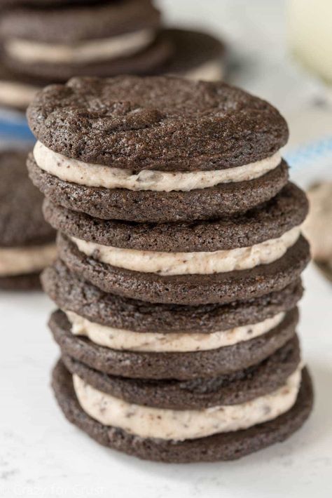 Cookies And Cream Icing, Homemade Oreos Recipe, Oreo Cakesters, Lazy Dogs, Brownie Batter Dip, Cookies And Cream Frosting, Oreo Truffles Recipe, Homemade Oreos, Oreo Cookie Recipes