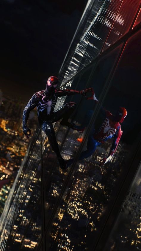 Attention Spidey fans! Get ready to join Peter Parker and Miles Morales in their most thrilling adventure yet with Marvel's Spider-Man 2 on PS5! This image captures the dynamic duo in a high-flying, web-slinging chase through the city. The graphics are jaw-droppingly realistic, and the action is more intense than ever! Don't miss out on experiencing the ultimate superhero gameplay. #SpiderMan2 #PS5 #Marvel #PeterParker #MilesMorales #GamingCommunity #EpicAdventure Spiderman 2, Image Spiderman, Spiderman Ps4, Spiderman Movie, Spiderman Artwork, Spiderman Pictures, Avengers Wallpaper, Marvel Spiderman Art, Spider Man 2