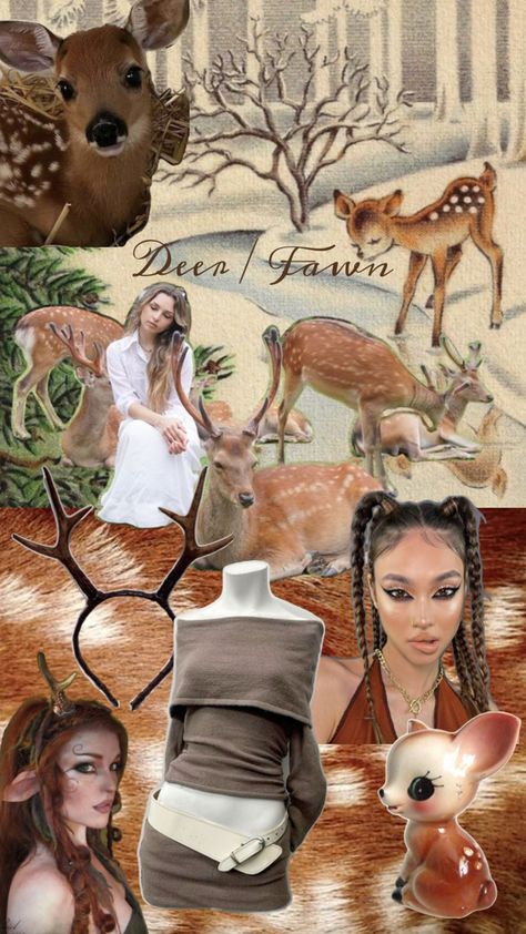 pulled some inspo for a potential halloween costume idea Zombie Deer Costume, Deer Custom Halloween, Deer Costume Aesthetic, Deer Outfit Halloween, Deer Costume Halloween, Deer Halloween Costumes Women, Dear Halloween Costume, Gazelle Costume, Bambi Halloween Costume