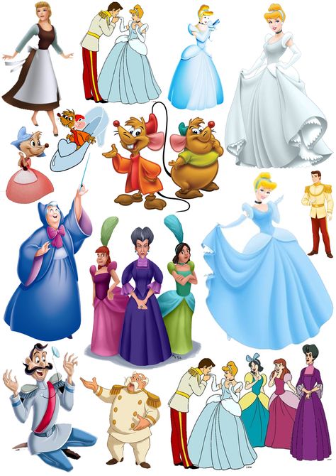 Printable Cinderella Pictures, Cinderella Characters Printables, Cinderella Images Printable, Cinderella Stickers Printable, Cinderella Cutouts, Cinderella Images, Cinderella Stickers, Cinderella Topper, Cinderella Printables