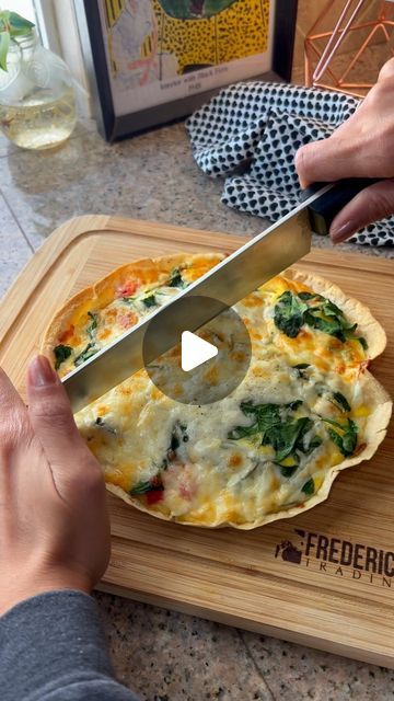 Michelle Belfrey on Instagram: "Tortilla Quiche Bake 🍳 TBH I don’t know what to call this.  I heard so many names🤣 I really enjoyed this and would totally make it again.  The eggs are light and fluffy.  Crisp of the tortilla bottom.  And the cheesy top with veggies.  Perfect breakie.  #eggbake #airfyerrecipe #tortillabake #breakfastideas #breaktime #breakfast #eggbake" Tortilla Quiche, Tortilla Bake, Quiche Recipes, Breakfast Brunch Recipes, Fresh Veggies, Breakfast Dishes, Breakfast Recipes Easy, Tortillas, Healthy Cooking