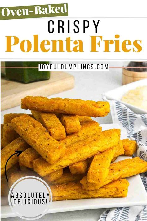 #cornmeal
#polenta
#polentafries
#veganrecipes
#veganfood
#vegetarianrecipes Fried Polenta Recipes, Polenta Fries Baked, Fried Polenta, Crispy Polenta, Baked Polenta, Polenta Fries, Vegan Side Dishes, Fries Recipe, Crunchy Snack