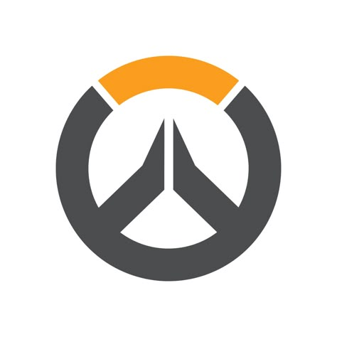 A thick gray circle with a fourth of it separated on the top and it’s orange. The middle of the circle has two pointy rectangles intersecting each other. Overwatch 2 Logo, Overwatch Symbol, Overwatch Oc, Overwatch Icons, Dust Sans, Overwatch Reaper, Watches Logo, Overwatch 2, 1 Logo