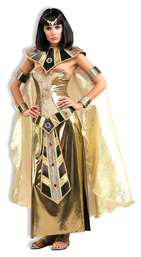 Amazon.com: Woman's Egyptian Goddess Costume, Gold, One Size: Clothing Egyptian Outfit Ideas, Egyptian Queen Costume, Egyptian Outfit, Egyptian Goddess Costume, Egyptian Dress, Egyptian Clothing, Clever Halloween, Goddess Outfit, Gold Costume