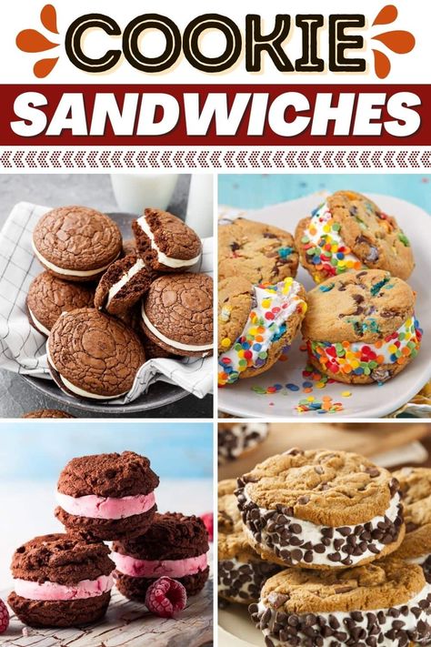 Cookie Sandwiches Recipes, Filling For Cookie Sandwiches, Best Large Cookie Recipes, Easy Cookie Sandwich Recipe, Mini Cookie Sandwiches, Cookie Sammies, Cookie Fillings, Sandwich Cookies Recipes, Sandwich Cookie Recipes