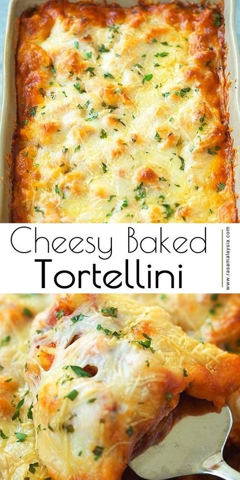 Tortellini Dinner Ideas, Dinner Tortellini, Baked Tortellini Recipes, Easy Tortellini Recipes, Cheesy Baked Tortellini, Baked Tortellini Casserole, Tortellini Casserole, Cheese Tortellini Recipes, Baked Tortellini