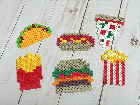 Perler Bead Food, Perler Bead Designs, Monster Food, Easy Perler Bead Patterns, Perler Bead Templates, Beads Ideas, Food Patterns, Iron Beads, Perler Beads Designs