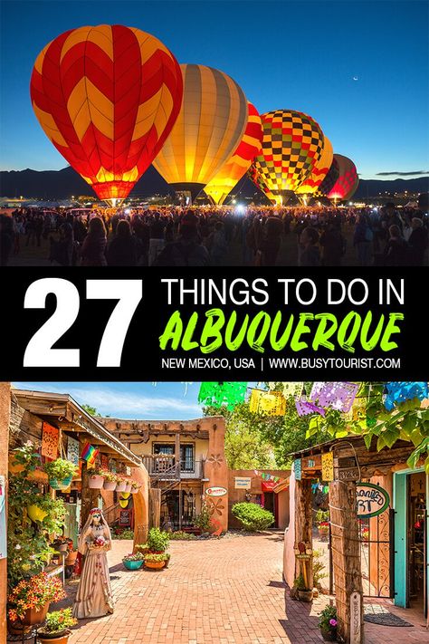 Wondering what to do in Albuquerque, New Mexico? This travel guide will show you the top attractions, best activities, places to visit & fun things to do in Albuquerque, NM. Start planning your itinerary and bucket list now! #albuquerque #newmexico #newmexicotravel #usatravel #usatrip #usaroadtrip #travelusa #vacationusa #ustravel #ustraveldestinations #americatravel Alburque New Mexico, What To Do In Albuquerque New Mexico, Albuquerque Things To Do, Places To Visit In New Mexico, What To Do In New Mexico, Albuquerque New Mexico Things To Do In, Things To Do In Albuquerque New Mexico, Visiting Albuquerque, New Mexico Travel