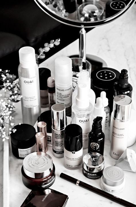 #beauty #skincare Black And White Luxury, Skincare For Combination Skin, Makeup Drugstore, Penyimpanan Makeup, Collection Makeup, Texturizing Spray, Luxury Makeup, Moisturizing Body Wash, Drugstore Makeup