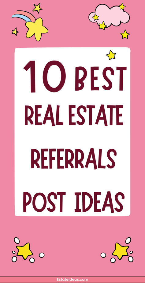 Real Estate Referrals Post Ideas Real Estate Referral Ideas, Unique Real Estate Marketing Ideas, Realtor Referral Marketing Ideas, Real Estate Referrals Quotes, Real Estate Referral Marketing, Real Estate Referrals, Advertisement Examples, Real Estate Marketing Ideas, Referral Marketing