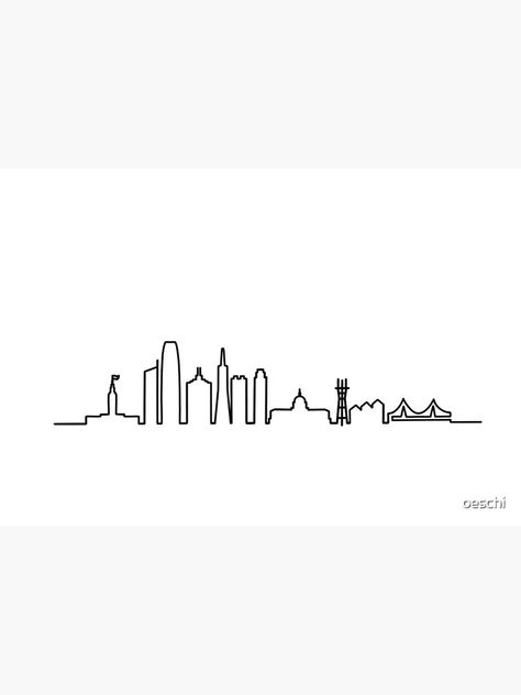 "San Francisco Skyline Line Drawing 1" Mask by oeschi | Redbubble San Francisco Skyline Drawing, San Diego Skyline Tattoo, San Francisco Doodle, San Francisco Tattoo Small, San Francisco Skyline Tattoo, San Francisco Tattoos, San Francisco Tattoo Ideas, San Francisco Drawing, Tab Camper