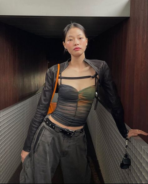 kim.a.hyun Kim A Hyun, Leather Bolero, Vintage Biker Jacket, Cropped Shrug, Biker Jackets, Vintage Biker, Bolero Jacket, Biker Jacket, Fitness Inspo