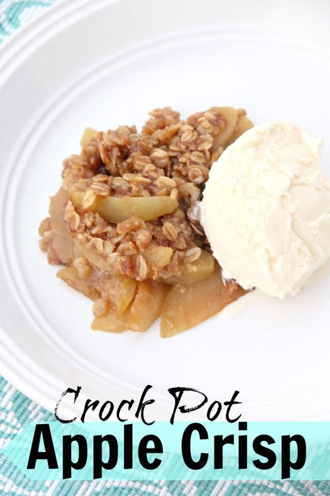 Crock Pot Apple Crisp Apple Crisp Slow Cooker, Crock Pot Apple Crisp Recipe, Crock Pot Apple Crisp, Dessert Crockpot, Slow Cooker Dessert, Apple Dapple, Slow Cooker Apple Crisp, Crockpot Apple Crisp, Luscious Recipes