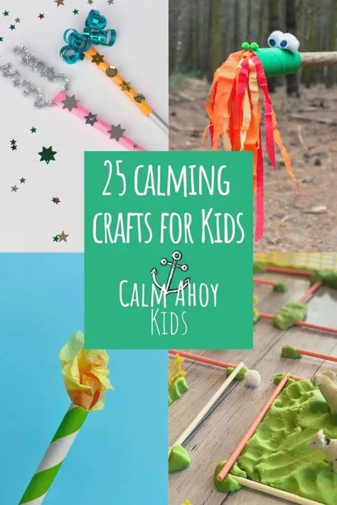 25 Calming Crafts for Kids - Calm Ahoy Kids Prek Calming Activities, Coping Skill Crafts, Calm Box For Kids, Calm Down Activities For Preschool, Calming Crafts For Kids, Self Esteem Crafts For Kids, Calming Activities For Preschoolers, Calm Down Activities For Kids, Emotions Crafts For Kids