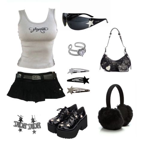 Black Mini Skirt Outfit Y2k Grunge, Expensive Y2k Outfits, Mini Shirt Outfit Y2k, Black Mini Skirt Outfit Y2k, Y2k Micro Skirt Outfit, Mini Skirt Outfit Y2k Grunge, Y2k Miniskirt Outfits, Y2k Outfits Street Styles Skirts, Y2k Rock Outfits