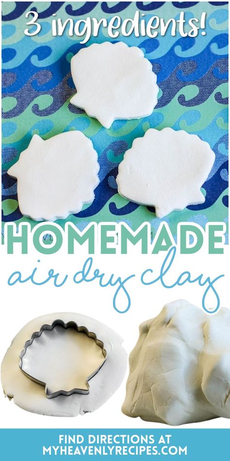 Air Dry Dough Recipe, Quick Drying Clay Ideas, How To Make Homemade Air Dry Clay, Air Dry Salt Dough Recipe, How To Make Pottery Clay At Home, Diy Air Dry Clay Recipe No Cook, Air Dry Clay Recipe No Cook, Homemade Clay Recipe Air Dry, How To Make Homemade Clay