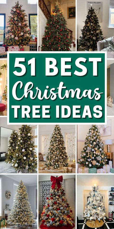 Elevate your Christmas decorations with these simple Christmas tree ideas. Explore unique DIY decorated Christmas trees that infuse modern flair or capture traditional charm. From elegant and whimsical Christmas tree ornaments to creative toppers, discover Christmas tree decorations that reflect your style. Whether it’s a vintage or farmhouse Christmas decor, transform your beautiful Christmas tree into a captivating Christmas centerpiece that spreads holiday joy. Ideas For Xmas Tree Decorations, Xmas Trees Ideas Decoration Simple, Decorated Christmas Trees Ideas Vintage, Christmas Tree Ideas Simple Easy, Beautiful Decorated Christmas Trees, All Gold Christmas Tree Decorating Ideas, Christmas Tree Simple Ideas, Modern Christmas Tree Toppers, Hallmark Ornament Christmas Tree Ideas