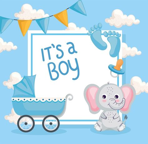 Boy baby shower card | Premium Vector #Freepik #vector #baby-footprints #baby-blue #welcome-baby #baby-birth Newborn Quotes, Boy Announcement, It's A Boy Announcement, Baby Boy Decorations, Baby Shower Pictures, Baby Trolley, Baby Month Stickers, Baby Shower Photo Booth, Boy Baby Shower Ideas