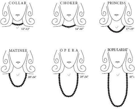 collar, choker, opera, princess, matinee... Necklace Guide, Diy Fimo, Necklace Length Chart, Basic Jewelry, Jewelry Techniques, Cool Ideas, How To Make Necklaces, Unique Handmade Jewelry, Diy Schmuck