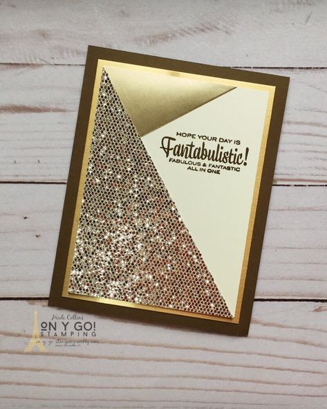 Cards With Glitter Paper, Glitter Paper Card Ideas, Stampin Up Glitter Paper Cards, Stampin Up Be Dazzling Specialty Paper, Glitter Cards Diy, Cards With Glitter, Sparkly Birthday, Birthday Male, Simple Card Designs