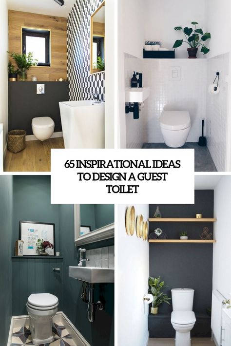 inspirational ideas to design a guest toilet cover Toilet Styles Design, Small Guest Toilet Decor, Guest Toilet Small, Small Wc Decorating Ideas, Small Toilet Sink Ideas, Wc Cloakroom Ideas, Cozy Toilet Ideas, Guest Toilet Decor Ideas, Small Toilet Interior Design