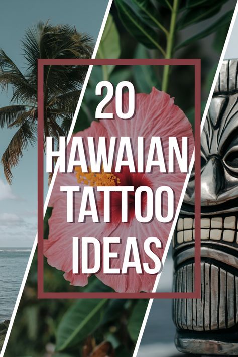 20 Hawaiian tattoo ideas illustrated with a palm tree, hibiscus flower, and tiki mask. Hawaiian Inspired Tattoos For Women, Hawaiian Sibling Tattoo, Hawaiian Flower Tattoos Men, Hawaii Couple Tattoos, Hawaii Tattoos Traditional, Hawaiian Mother Daughter Tattoos, Hawaiian Memorial Tattoo, Hawaii Aesthetic Tattoo, Plumeria Flower Tattoos Hawaii