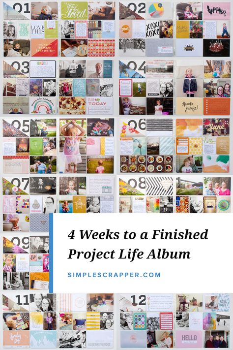 How I Finished a Year of Project Life in a Month - Simple Scrapper Project Life Planner, Project Life Baby, Project Life Organization, Project Life Freebies, Life Printables, Becky Higgins Project Life, Project Life App, Digital Project Life, Project Life Printables