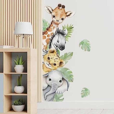 Watercolor Jungle Animal Wall Decals Forest Animal Wall Sticker Elephant Lion Monkey Wall Decals for Kids Baby Nursery Playroom Bedroom Classroom Kindergarten Wall Decor Gender Neutral Nursery Inspiration, Safari Baby Room, Nursery Inspiration Neutral, Baby Nursery Wall Decals, Classroom Kindergarten, Monkey Wall, Playroom Bedroom, Baby Animal Nursery, Animal Wall Decals