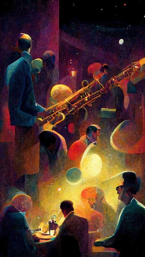 Dark Artist Aesthetic Drawing, Jazz Art Paintings, Art About Music, Jazz Wallpaper, End Of The Universe, Jazz Painting, Arte Jazz, Humor Comics, Arte Peculiar