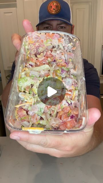 Austin Dennis on Instagram: "Sub in a tub! #subinatub #salad #easyrecipes #icookyoulook🔥" Taco Salad In A Jar Recipes, Delicious Salad Recipes Healthy, Sun In A Tub Salad, Sub In A Tub Meal Prep, Sub In A Tub Salad Meal Prep, Italian Sub In A Tub Recipe, Sub Sandwich In A Bowl, Chopped Sub In A Tub, Sub Tub Salad