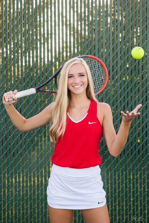 Abbi Nolte | Metamora Township High School Class of 2020 senior pictures | Shelby Photography Tennis Senior Banner Poses, Tennis Media Day Poses, Tennis Poses Photo Ideas, Tennis Pictures Poses, Tennis Portraits, Tennis Photoshoot Ideas, Sports Senior Pictures, Tennis Poses, Tennis Senior Pictures