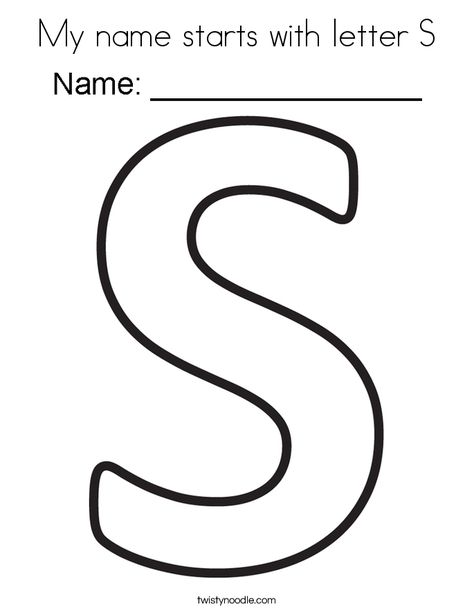 My Name Starts With The Letter, My Name Starts With The Letter Free, S Name Letter, Letter S Crafts, Names Starting With S, Twisty Noodle, Welcome To School, Name Activities, Holiday Lettering