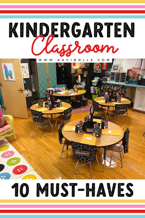 Kindergarten Class Organization, Classroom Setup Kindergarten Layout, Set Up Kindergarten Classroom, First Year Kindergarten Teacher Must Haves, Cool Kindergarten Classrooms, Kindergarten Classroom Must Haves Teachers, Organized Kindergarten Classroom, Themes For Kindergarten Classrooms, Decorating Kindergarten Classroom