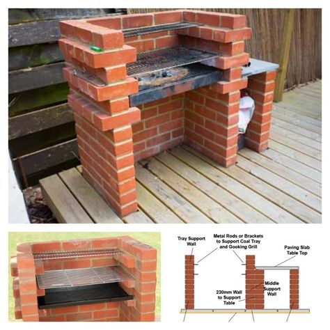 Bbq Grill Diy, Grill Diy, Diy Barbecue, Brick Grill, Brick Bbq, Barbecue Pit, Brick Pizza Oven, Diy Grill, Outdoor Barbeque