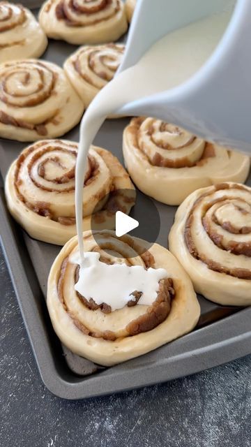 Natalya Syanova on Instagram: "Who can resist the irresistible smell of cinnamon buns fresh from the oven?  Today, I’m sharing an easy-to-follow recipe that not only delivers soft, flavorful cinnamon buns but can also truly be counted as a copycat for Cinnabon.  Get ready to bake and enjoy.  Recipe link is in my bio ⬆️⬆️⬆️  #cinnamonrolls #cinnamonbuns #recipe #bakeathome #cinnabon #explorepage #creator #breakfast #yummy #delicious" Cinnabon Copycat Recipe, Cinabonnes Recipe, Cinnamon Bun Dough, Cinnabon Cinnamon Rolls Copycat, Cinnabon Recipe, Cinnamon Bun Recipe, Cinnabon Cinnamon Rolls, Breakfast Yummy, Buns Recipe