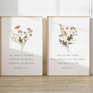 Minimal Farmhouse Decor, Minimal Farmhouse, Fall Bible Verses, Romans 12 12, Scripture Decor, Catholic Decor, Scripture Signs, Christian Verses, Christian Prints