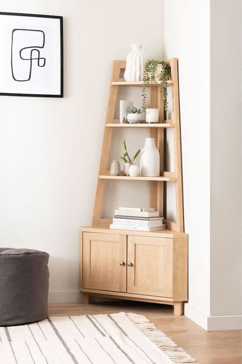 Aesthetic Shelves, Corner Cabinet Ideas, Aesthetic Shelf, Shelf Aesthetic, Shelves Books, Book Shelving, Shelves Organization, Small Bathroom Shelves, Corner Shelf Ideas