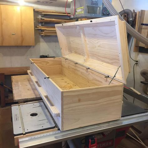 Michael Ray, Wood Casket, Cremation Boxes, Coffin Box, Halloween Coffin, Pine Furniture, Wood Chest, Woodworking Project, Holiday Projects