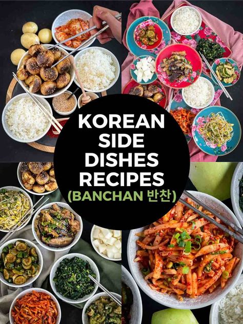 Traditional and authentic Korean side dishes (banchan) are delicious vegetable small plates served with main meals. With a few staple ingredients, fresh vegetables and these easy-to-follow recipes, you’ll be making Korean banchan in no time! Korean Recipes Traditional, Korean Sides Easy, Banchan Korean Side Dishes, Korean Bean Sprout Side Dish, Korean Sides, Traditional Korean Food, Banchan Recipe, Eggplant Side Dishes, Korean Banchan