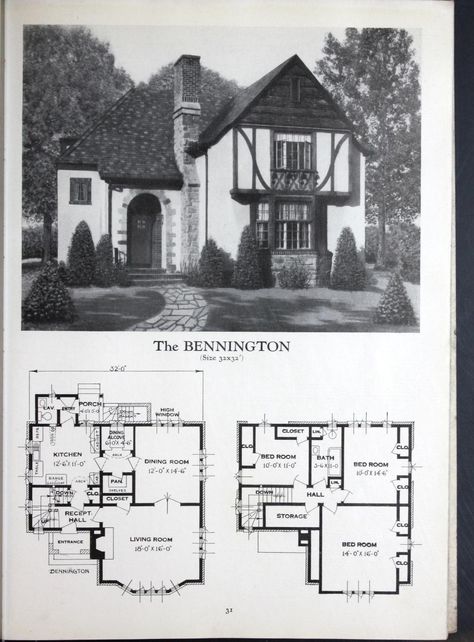 Historic Preservation Architecture, Sims Blueprints, 1930s Cottage, Ranch Plans, Tudor Architecture, Vintage Floor Plans, Storybook Homes, 1920s House, Tudor Style Homes