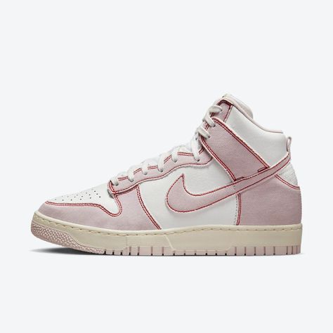 Nike Dunk High 1985 "Pink Denim" DQ8799-100 Nice Kicks Nike Dunk High 1985, Nike Font, Dunk High 1985, Nike Kicks, Nike High, Nike Models, Popular Sneakers, Nike Dunk High, Dunk High