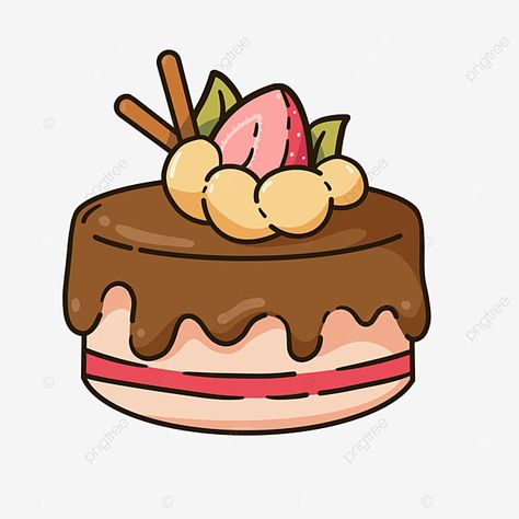 Cake Pictures Drawing, Cake Designs Drawing, Birthday Cake Drawing Aesthetic, Cake Cartoon Design, Birthday Cartoon Cake, Cake Kartun, Strawberry Cake Illustration, Cute Cake Drawing, Animated Cake