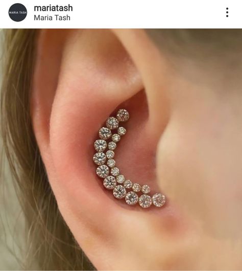 Maria Tash Conch Piercing, Second Stud, Constellation Piercing, Piercing Accessories, Constellation Piercings, Icon Jewelry, Helix Jewelry, Gold Finger Rings, Pretty Ear Piercings