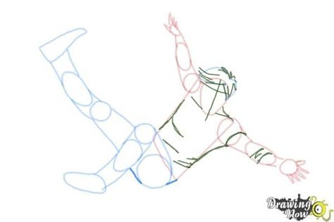 How to Draw a Person Falling - Step 9 Character Falling Drawing, Falling Figure Reference, 2 People Falling Drawing Base, Falling Off Skateboard Drawing, Person Falling Sketch, Falling Figure Drawing, Catching Someone Falling Drawing, Guy Falling Drawing, Character Falling Pose