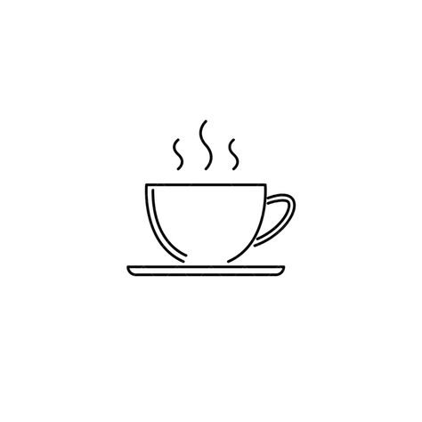 Simple Coffee Cup Drawing, Cup Of Coffee Tattoo Minimalist, Coffee Cup Line Drawing, Coffee Outline Drawing, Coffee Mug Drawing Simple, Simple Coffee Tattoo, Coffee Minimalist Drawing, Coffe Drawings Cute, Coffee Drawing Easy