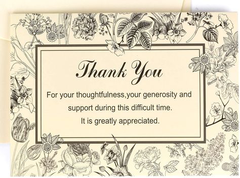 PRICES MAY VARY. ⬛ SIMPLE & ELEGANT: Choose the most appropriate wording with a classy design to express your gratitude to the recipient that you acknowledged the sympathy & support they have made in times of grief and hardship. ⬛ MATCHING ENVELOPES INCLUDED: Every envelope perfectly matches with cards. It makes a very high-end impression on the recipient. Each envelope has moisture-activated adhesive to seal the flap firmly. ⬛ HIGH QUALITY WITH MATT LAMINATED: Printed on heavy & sturdy card sto Thank You Quotes Gratitude, Sympathy Notes, Sympathy Thank You Cards, Family Office, Cards With Envelopes, Prayer Cards, Sympathy Gifts, Sympathy Cards, Paper Cards