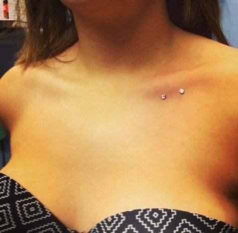 Dermal piercing chest Piercing Chest, Dermal Piercing Chest, Chest Dermal, Ear Gauges Plugs, Dermal Piercing, Ear Gauges, Piercing Tattoo, Best Acrylic Nails, Tattoos And Piercings